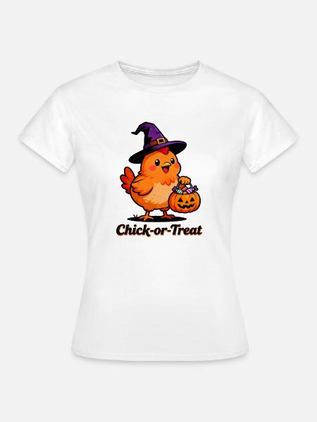 Chick-Or-Treat - Frauen T-Shirt - Weiß