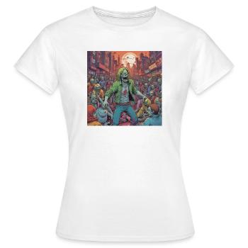 Tempête de zombies en ville - T-shirt Femme - blanc - Devant - AI Model Female 172 dark (172cm)