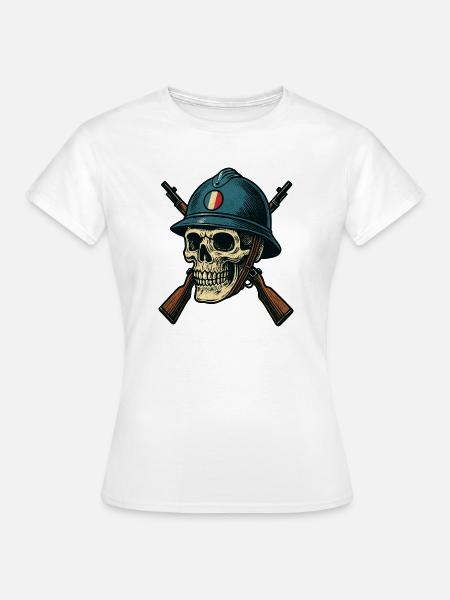 Frankreich - Poilu Helm - Frauen T-Shirt - Weiß