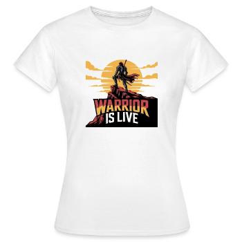 Guerrier sur la falaise coucher de soleil - T-shirt Femme - blanc - Devant - AI Model Female 172 dark (172cm)
