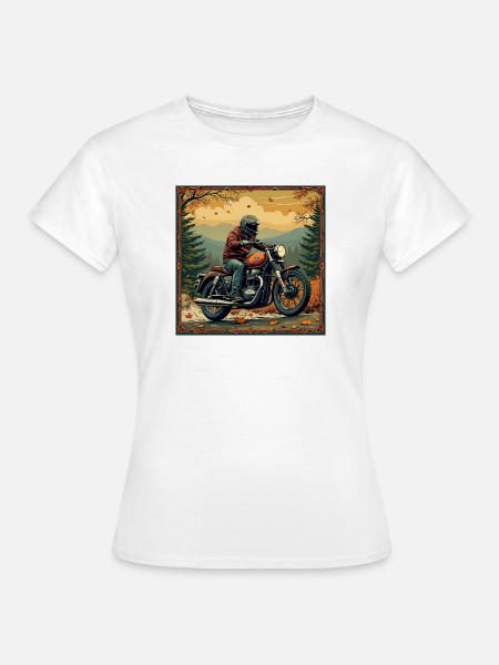 Tapestry Biker Landscape - Frauen T-Shirt - Weiß