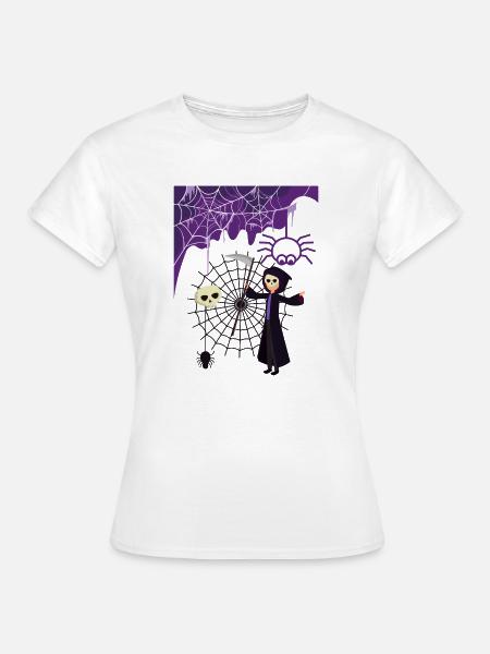 Grim Reaper im Spinnennetz - Frauen T-Shirt - Weiß