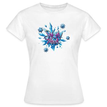 Schneekristall Explosion - Frauen T-Shirt - Weiß - Vorne - AI Model Female 172 dark (172cm)