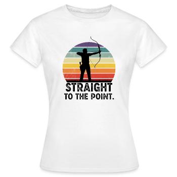 Bogenschießen Straight To The Point Retro - Frauen T-Shirt - Weiß - Vorne - AI Model Female 172 dark (172cm)