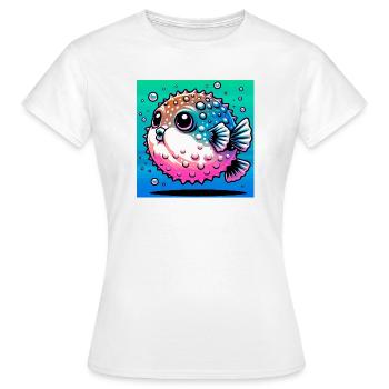 Kugelfisch - Frauen T-Shirt - Weiß - Vorne - AI Model Female 172 dark (172cm)