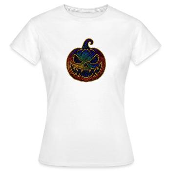 Citrouille arc-en-ciel scintillante pour Halloween - T-shirt Femme - blanc - Devant - AI Model Female 172 dark (172cm)