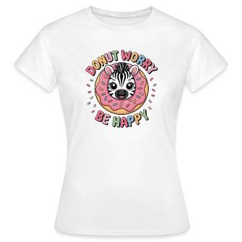 Zebra Donut Süßigkeit Nachtisch Bäckerei Spaß - Frauen T-Shirt - Weiß - Vorne - AI Model Female 172 dark (172cm)