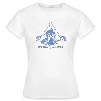 woman_power-2 - Frauen T-Shirt - Weiß - Vorne - AI Model Female 172 dark (172cm)