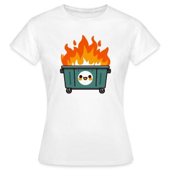 Niedlicher flammender Mülleimer - Frauen T-Shirt - Weiß - Vorne - AI Model Female 172 dark (172cm)