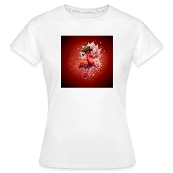 Flamant rose de Bohême avec chapeau - T-shirt Femme - blanc - Devant - AI Model Female 172 dark (172cm)