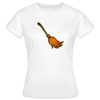 Orange Broom Magic | Witches' brooms for Halloween - Women's T-Shirt - white - Front - AI Model Female 172 dark (172cm)