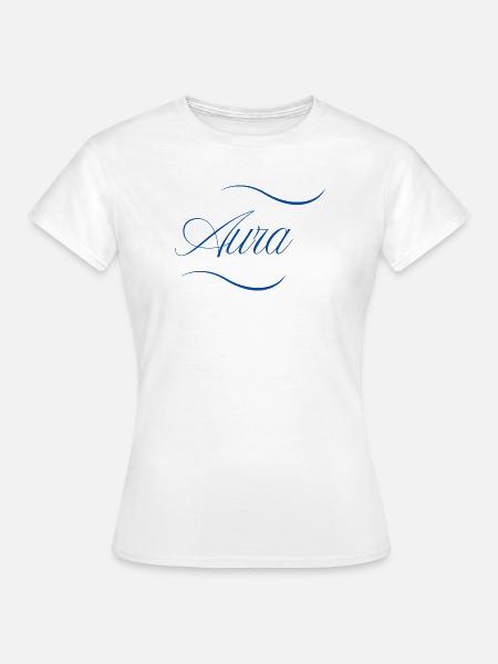 Aura Eleganz Schriftzug - Frauen T-Shirt - Weiß