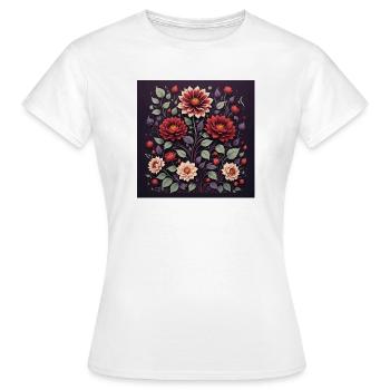 Purple Night Flowers - Women's T-Shirt - white - Front - AI Model Female 172 dark (172cm)