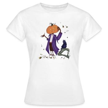 Schneidiger Kürbis im lila Mantel - Frauen T-Shirt - Weiß - Vorne - AI Model Female 172 dark (172cm)