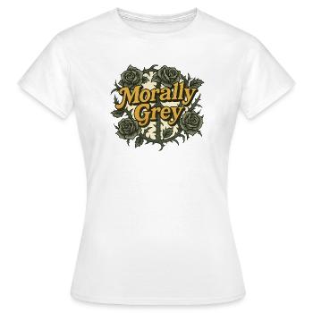Morally Grey Roses Vintage Emblem - Women's T-Shirt - white - Front - AI Model Female 172 dark (172cm)