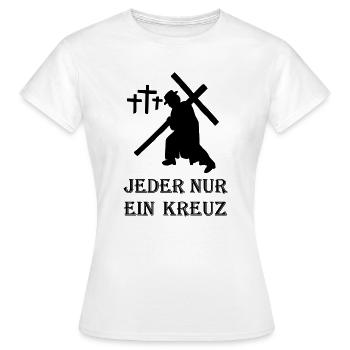 LE PETIT PARRAIN - Chacun seulement une croix - T-shirt Femme - blanc - Devant - AI Model Female 172 dark (172cm)