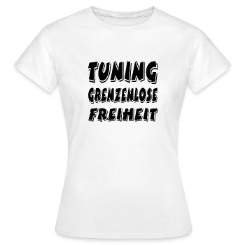 Tuning - Frauen T-Shirt - Weiß - Vorne - AI Model Female 172 dark (172cm)