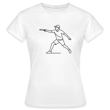 Croquis de joueur de disc golf – Motif minimaliste - T-shirt Femme - blanc - Devant - AI Model Female 172 dark (172cm)