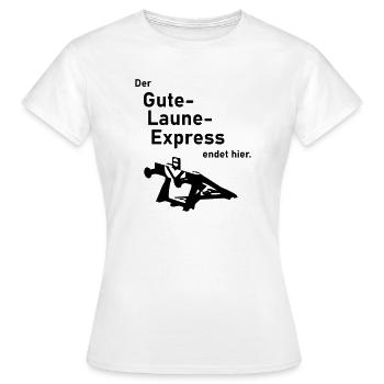 Good Mood Express - Women's T-Shirt - white - Front - AI Model Female 172 dark (172cm)