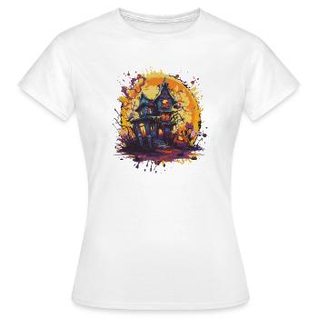 Haunted house in the Halloween moon - Women's T-Shirt - white - Front - AI Model Female 172 dark (172cm)