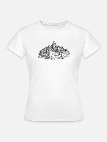 Borobudur Tempel - Frauen T-Shirt - Weiß
