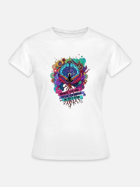 Kosmische Meditation - Frauen T-Shirt - Weiß