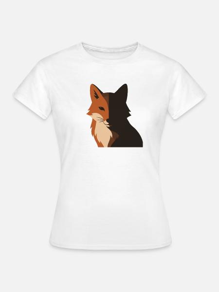 Roter Fuchs Schatten Gesicht Wald Natur Silhouette - Frauen T-Shirt - Weiß