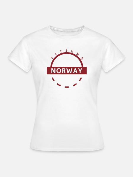 Norwegen Rundes Emblem mit Ländername - Frauen T-Shirt - Weiß
