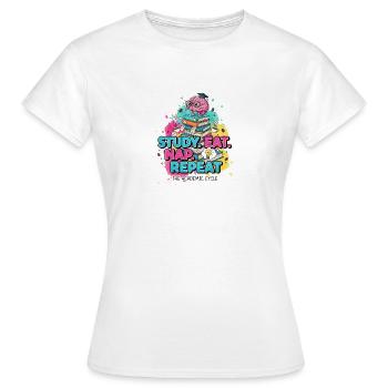 Study Eat Nap Repeat - Akademischer Zyklus für Studenten - Frauen T-Shirt - Weiß - Vorne - AI Model Female 172 dark (172cm)