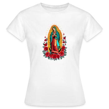 Guadalupe Maria Rosenkranz - Frauen T-Shirt - Weiß - Vorne - AI Model Female 172 dark (172cm)
