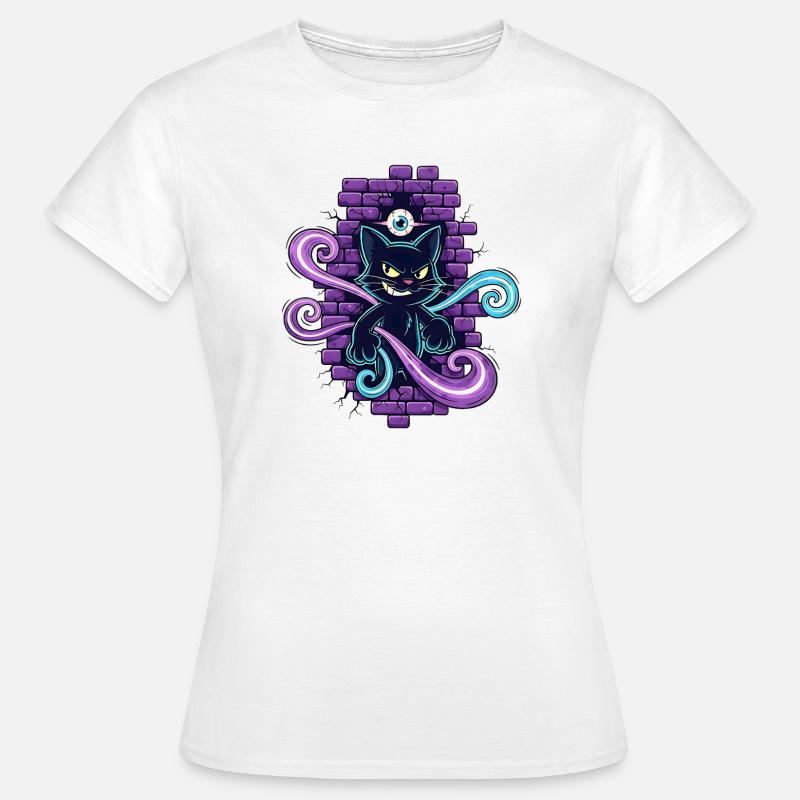 Magic Cat - Magic Cat with All-Seeing Eye - Women's T-Shirt - white