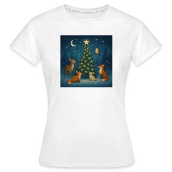Winterwald Tierkreis am Baum - Frauen T-Shirt - Weiß - Vorne - AI Model Female 172 dark (172cm)