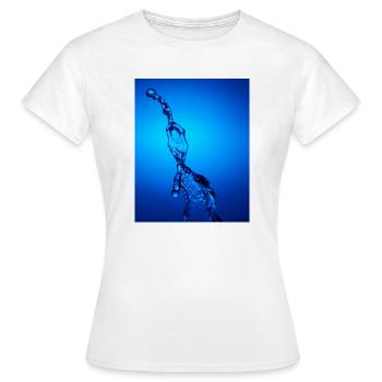 Blau hinterleuchtetes Wasser Abstrakt - Frauen T-Shirt - Weiß - Vorne - AI Model Female 172 dark (172cm)