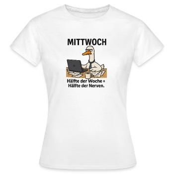 Mittwochstress am Schreibtisch - Frauen T-Shirt - Weiß - Vorne - AI Model Female 172 dark (172cm)