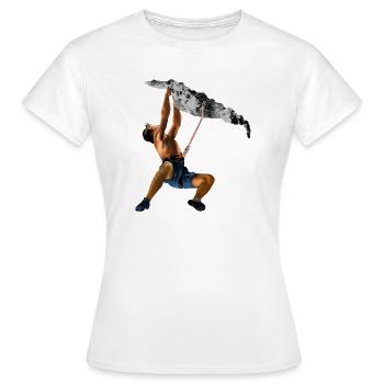 Kletterzug am Fels - Frauen T-Shirt - Weiß - Vorne - AI Model Female 172 dark (172cm)