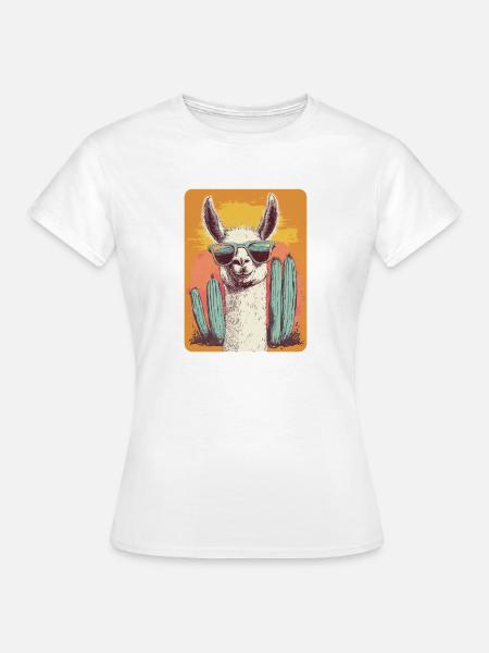 Lama - Frauen T-Shirt - Weiß