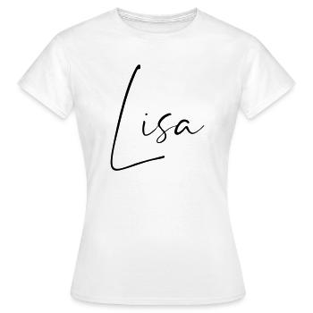 Lisa / Conception du nom de l’écriture manuscrite - T-shirt Femme - blanc - Devant - AI Model Female 172 dark (172cm)