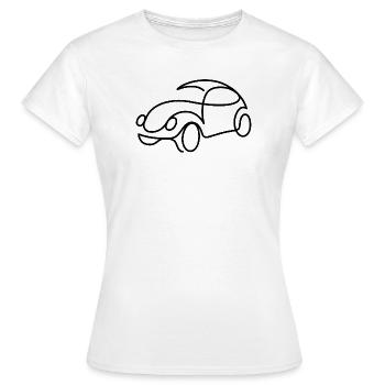 Croquis de voiture rétro - Motif simple de voiture classique - T-shirt Femme - blanc - Devant - AI Model Female 172 dark (172cm)