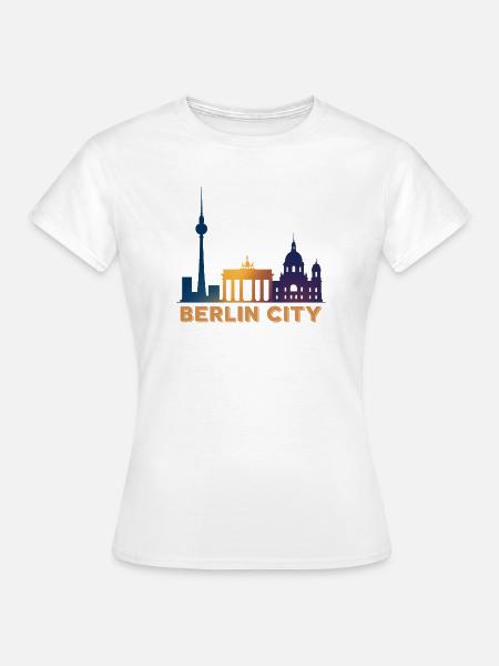 Berlin Skyline Silhouette - Frauen T-Shirt - Weiß
