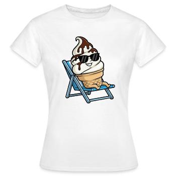 Glace rafraîchissante sur une chaise longue - T-shirt Femme - blanc - Devant - AI Model Female 172 dark (172cm)
