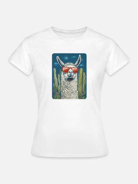 Lama - Frauen T-Shirt - Weiß