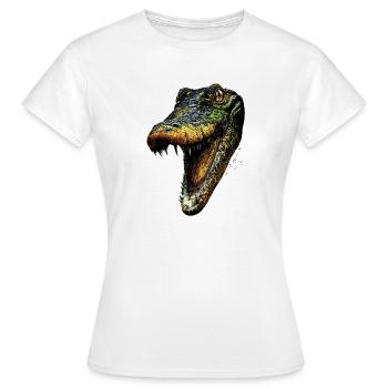Kaiman Krokodil Alligator Reptilien Kroko Kaimane - Frauen T-Shirt - Weiß - Vorne - AI Model Female 172 dark (172cm)