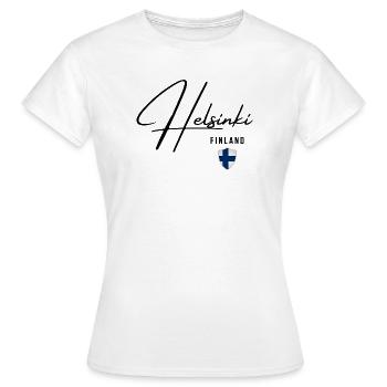 Design élégant Helsinki, j’adore Helsinki - T-shirt Femme - blanc - Devant - AI Model Female 172 dark (172cm)