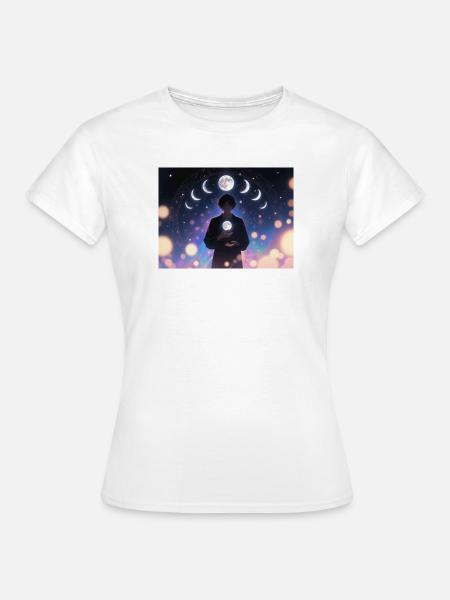 Mondphasen Mystik Träumer - Frauen T-Shirt - Weiß