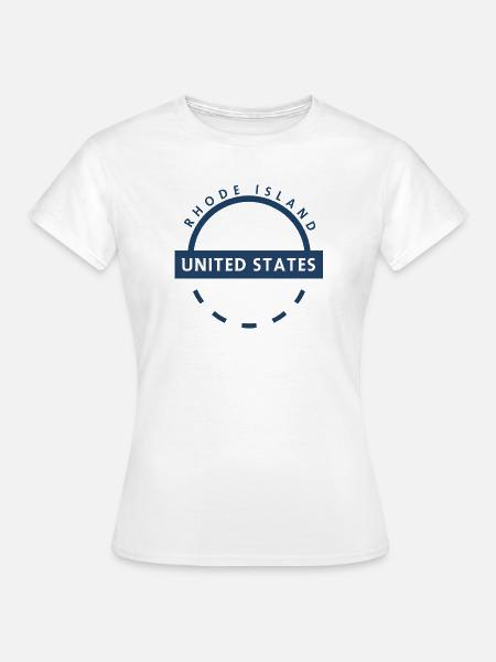 Rhode Island USA Rundes Logo - Frauen T-Shirt - Weiß