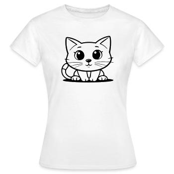 Silhouette de l’emblème de minuit - T-shirt Femme - blanc - Devant - AI Model Female 172 dark (172cm)