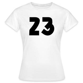 23 - Women's T-Shirt - white - Front - AI Model Female 172 dark (172cm)