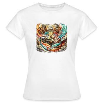Duel du Phénix des Ailes de Feu - T-shirt Femme - blanc - Devant - AI Model Female 172 dark (172cm)
