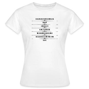 Verschlüsselung des Gleichgewichts - Frauen T-Shirt - Weiß - Vorne - AI Model Female 172 dark (172cm)