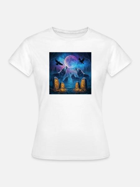 Mondnacht der Wölfe - Frauen T-Shirt - Weiß